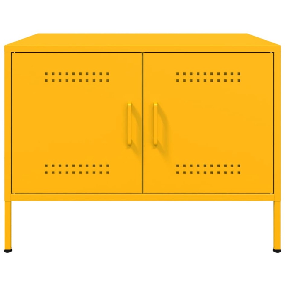 Mesa de centro acero amarillo mostaza 68x50x50,5