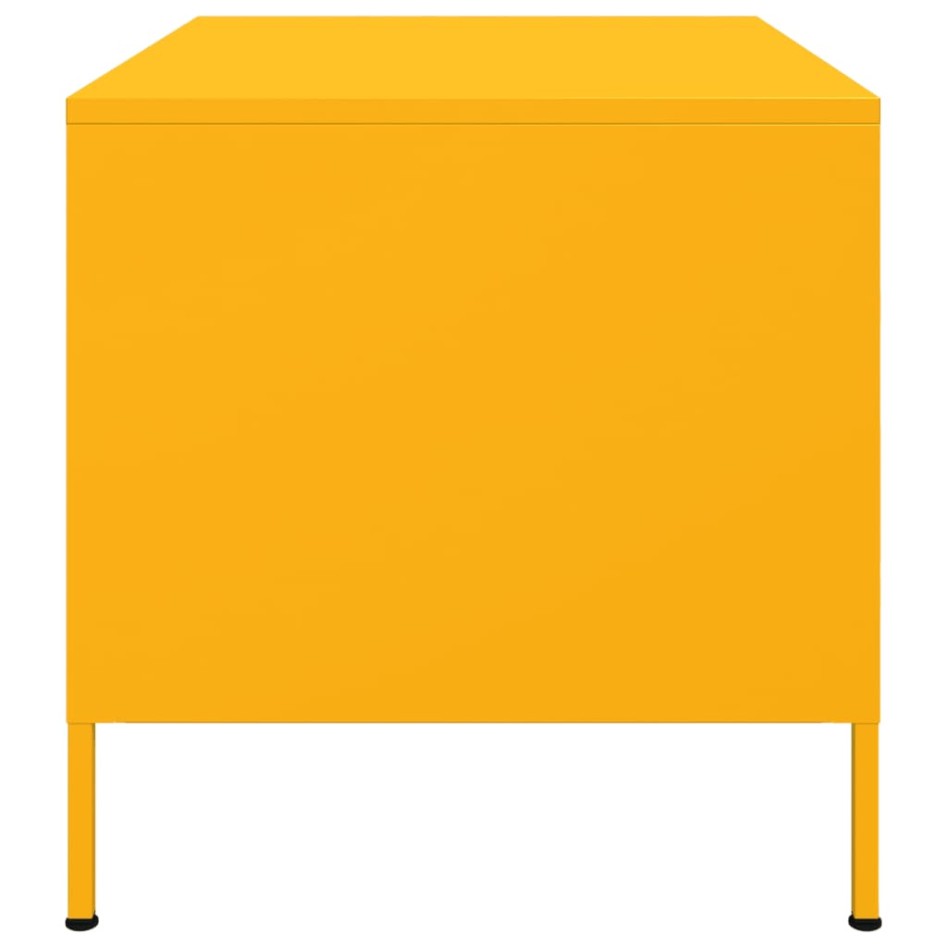 Mesa de centro acero amarillo mostaza 68x50x50,5