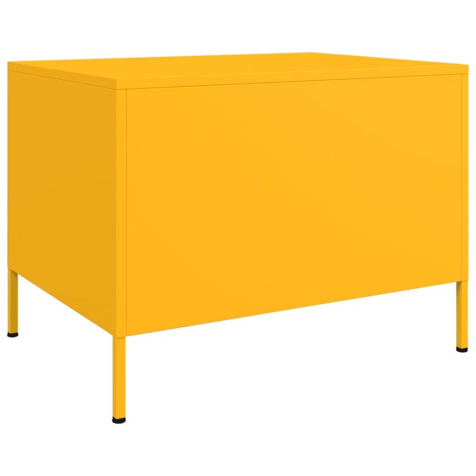 Mesa de centro acero amarillo mostaza 68x50x50,5
