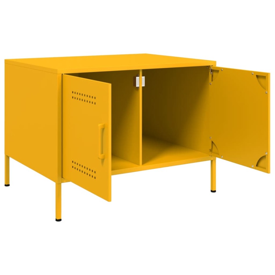 Mesa de centro acero amarillo mostaza 68x50x50,5