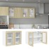 Armario colgante cristal y aglomerado roble sonoma 80x31x60