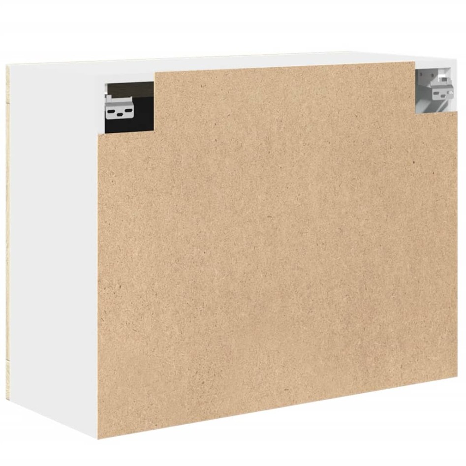 Armario colgante cristal y aglomerado roble sonoma 80x31x60