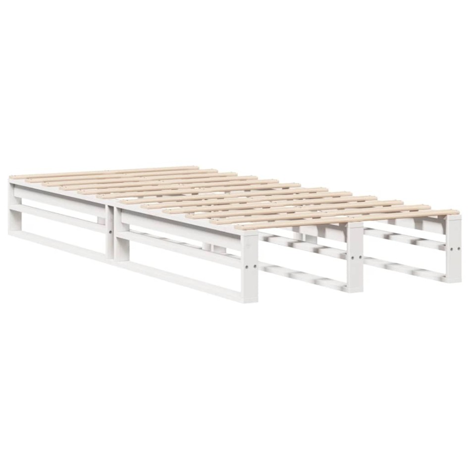 Estructura de cama sin colchón madera maciza blanca 75x190