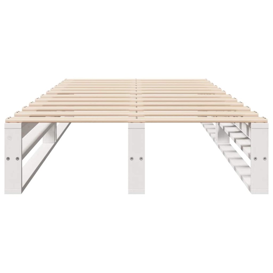 Estructura de cama sin colchón madera maciza blanca 75x190