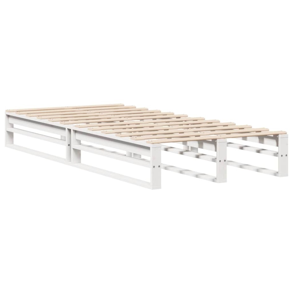 Estructura de cama sin colchón madera maciza blanca 75x190