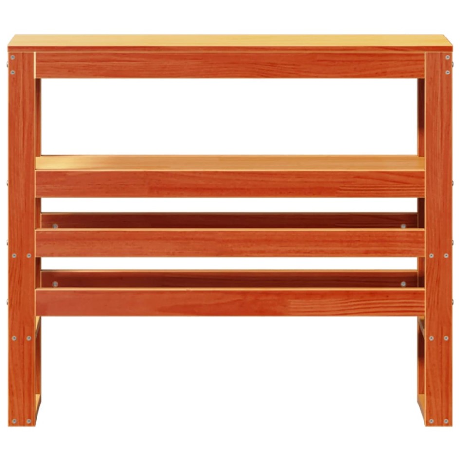 Cabecero de cama con estantes madera maciza pino marrón 90