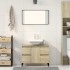 Armario de lavabo madera contrachapada roble Sonoma 80x33x60