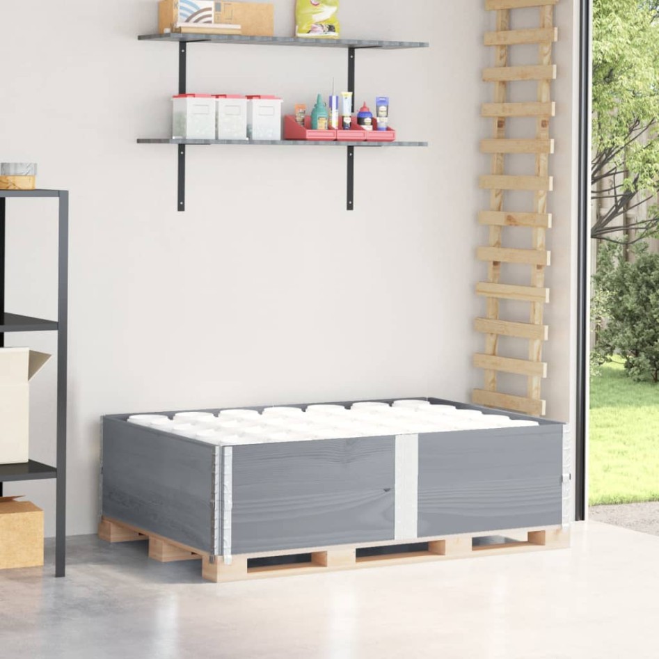 Collares de palets 2 uds madera maciza de pino gris 150x100