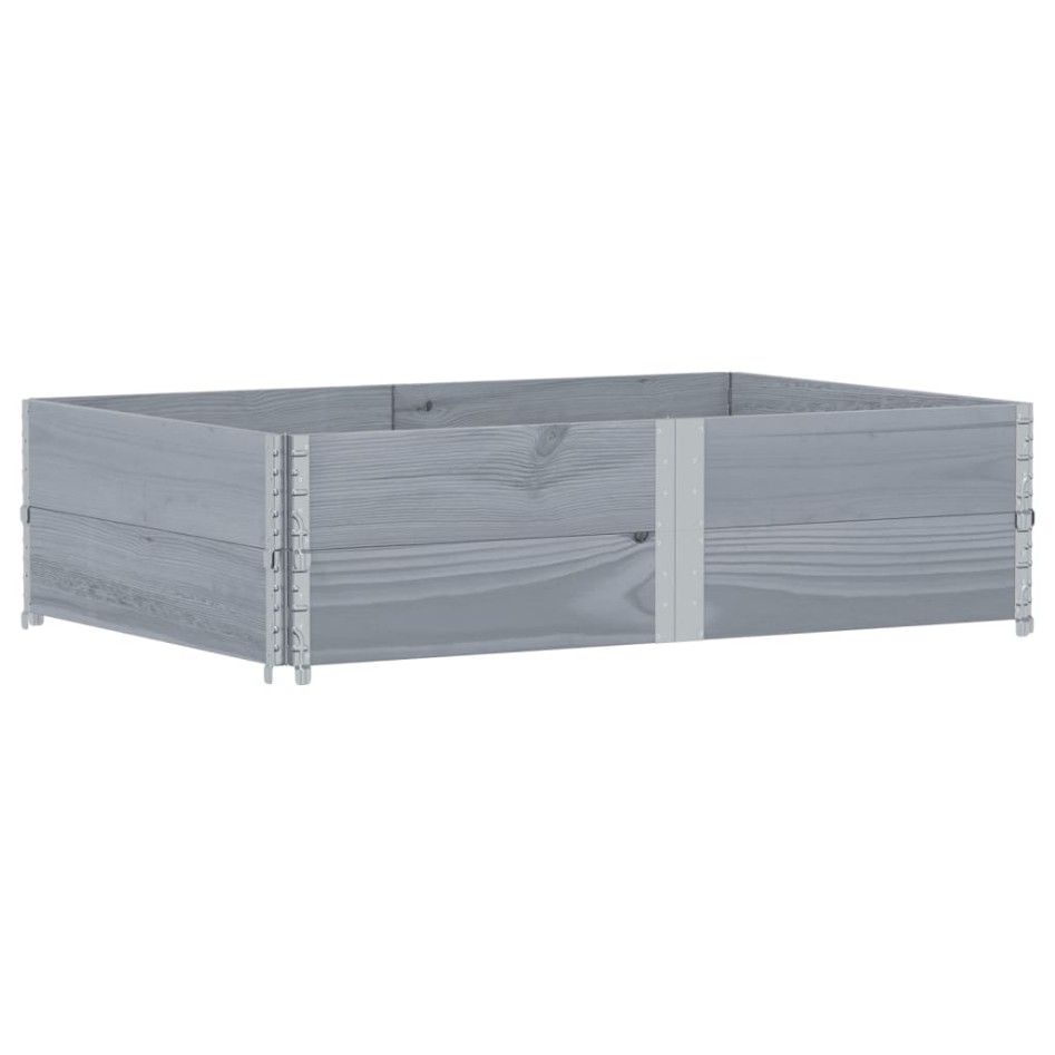 Collares de palets 2 uds madera maciza de pino gris 150x100