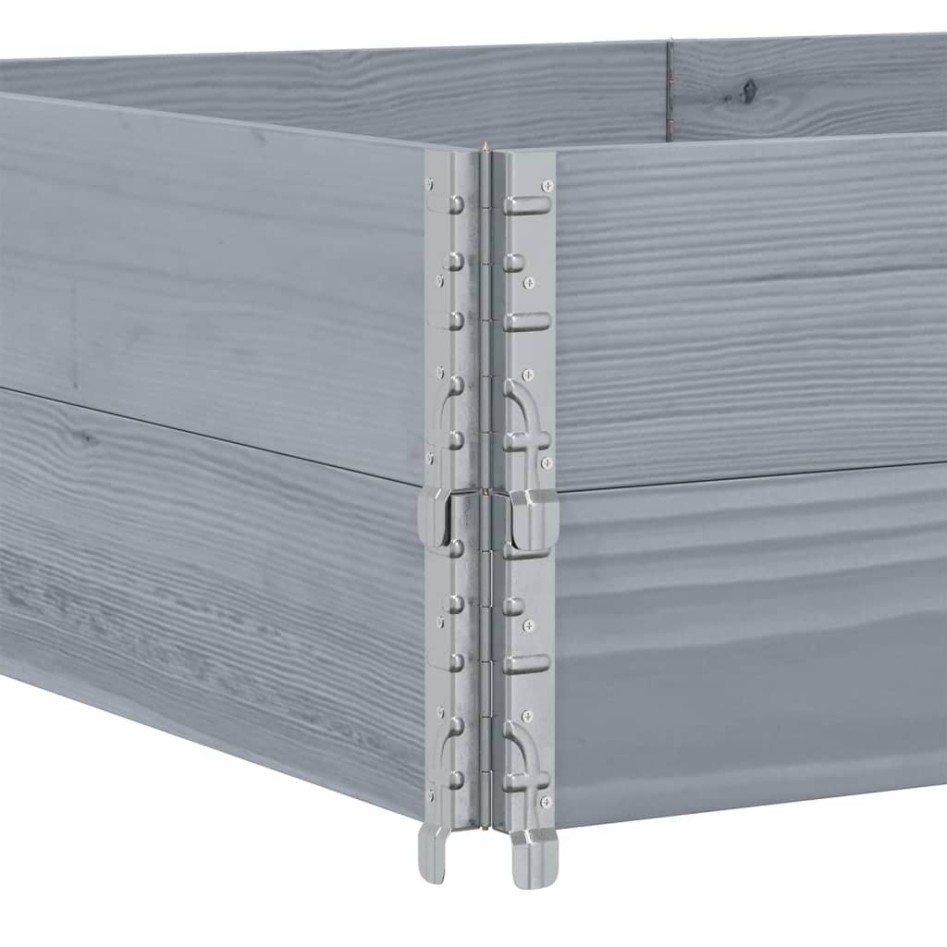 Collares de palets 2 uds madera maciza de pino gris 150x100