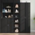 Aparador alto madera de ingeniería negro 40x41x185