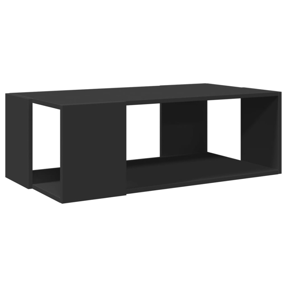 Mesa de centro madera de ingeniería negra 89,5x48x30