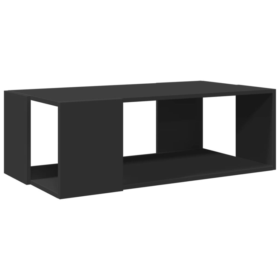 Mesa de centro madera de ingeniería negra 89,5x48x30