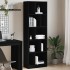 Estantería madera de ingeniería negro 57x28,5x174