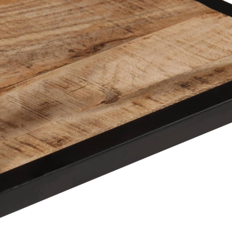 Mesa de centro de madera maciza de mango rugosa 35x35x30