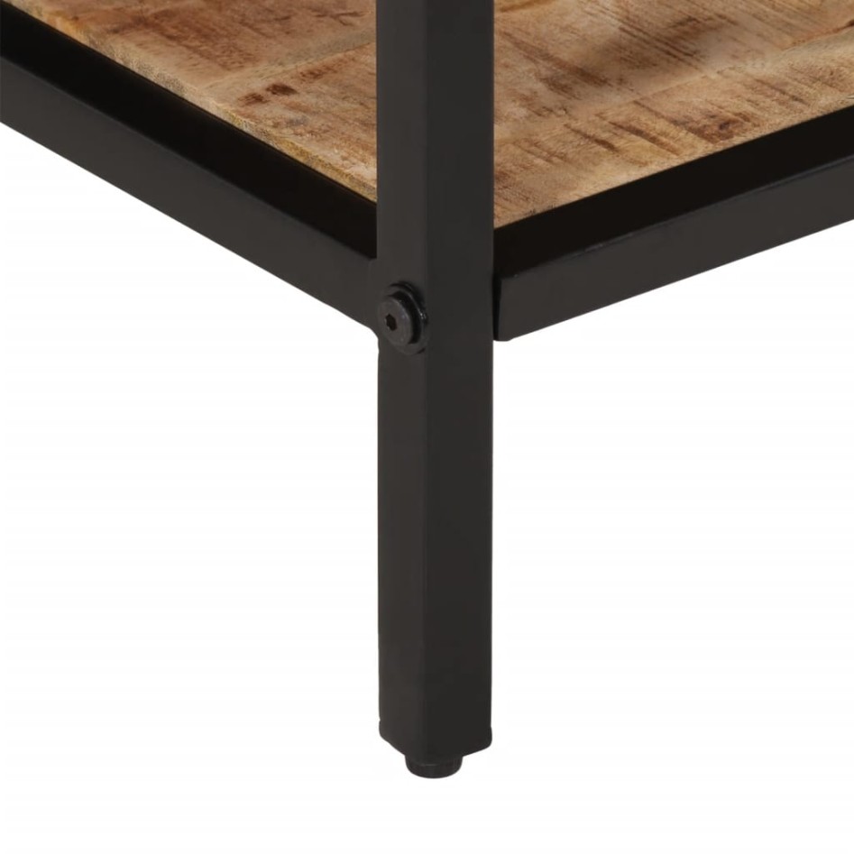 Mesa de centro de madera maciza de mango rugosa 35x35x30