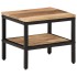 Mesa de centro de madera maciza de mango rugosa 35x35x30