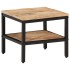 Mesa de centro de madera maciza de mango rugosa 35x35x30