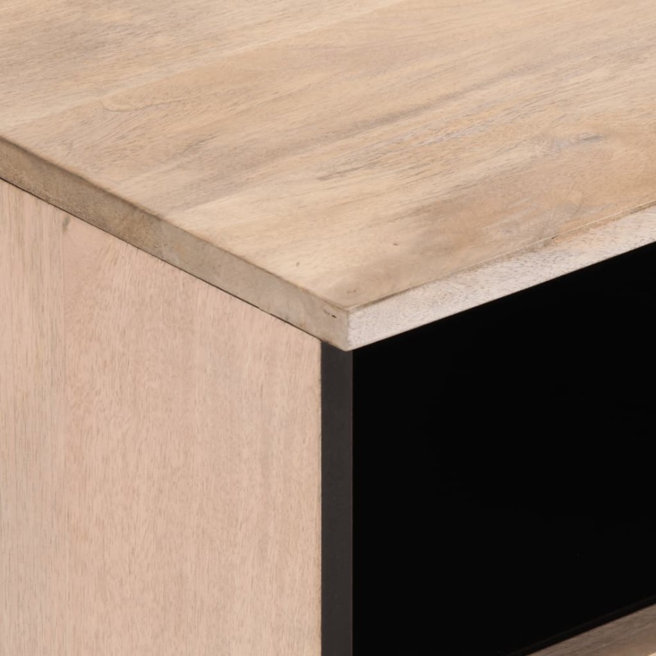 Mueble de TV madera maciza de mango blanco 70x34x46