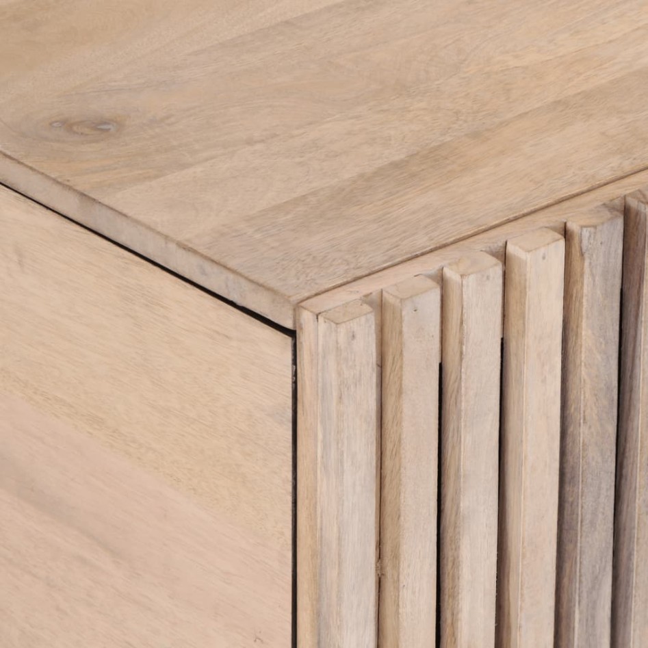 Mesa de centro de madera maciza de mango blanca 80x51x40