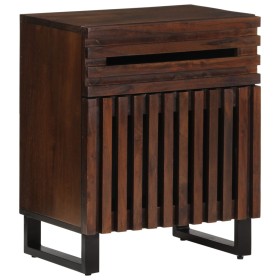 Mesita de noche madera maciza mango marrón 50x34x60