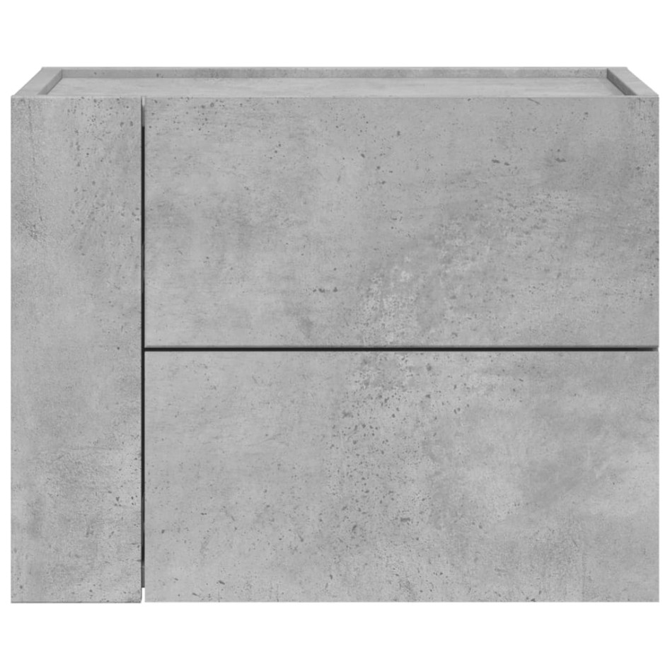 Mesitas de noche de pared 2 unidades gris hormigón 45x30x35