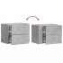 Mesitas de noche de pared 2 unidades gris hormigón 45x30x35