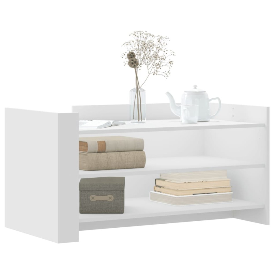 Mesa de centro de madera de ingeniería blanca 100x50x50