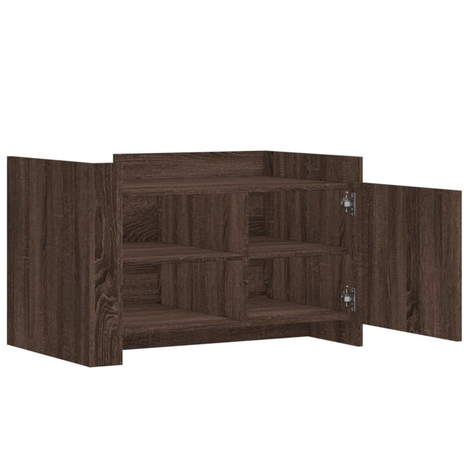 Mesa de centro de madera de ingeniería marrón roble 80x50x50