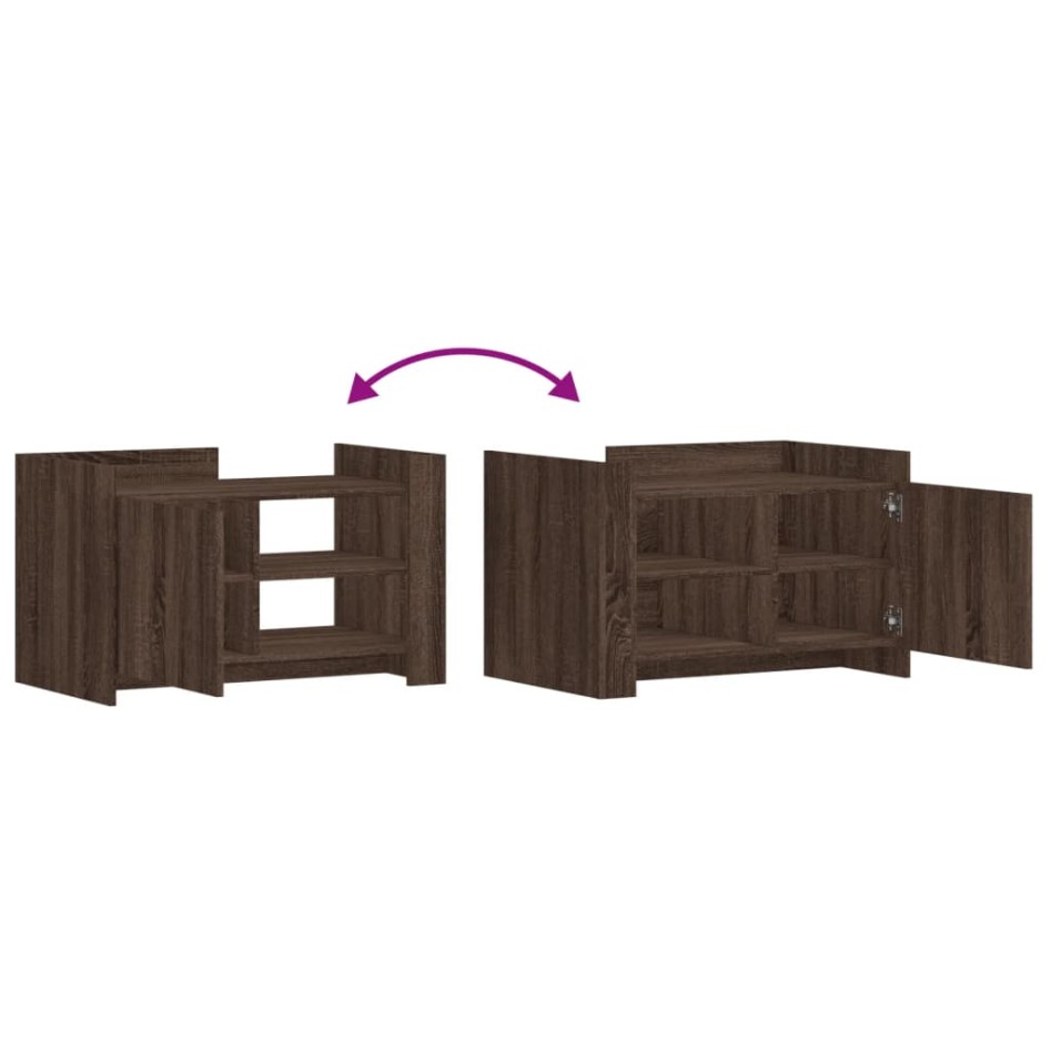 Mesa de centro de madera de ingeniería marrón roble 80x50x50