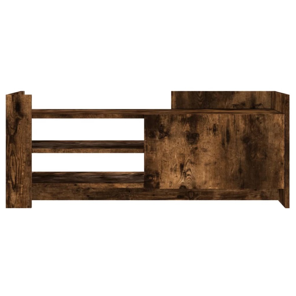 Mueble para TV madera contrachapada roble ahumado 100x35x40