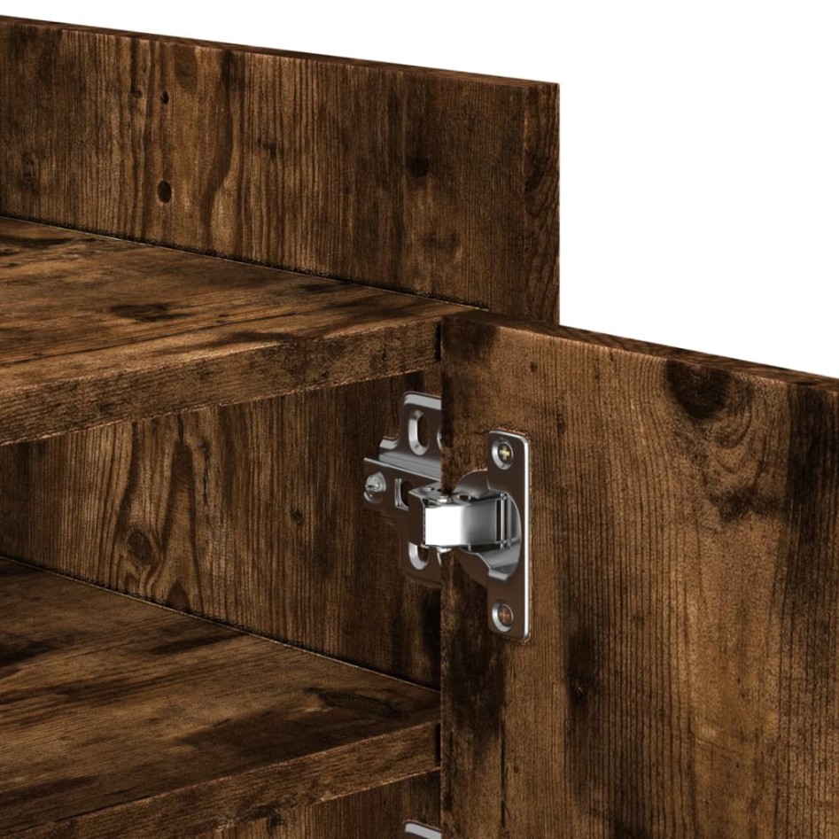 Mueble para TV madera contrachapada roble ahumado 100x35x40