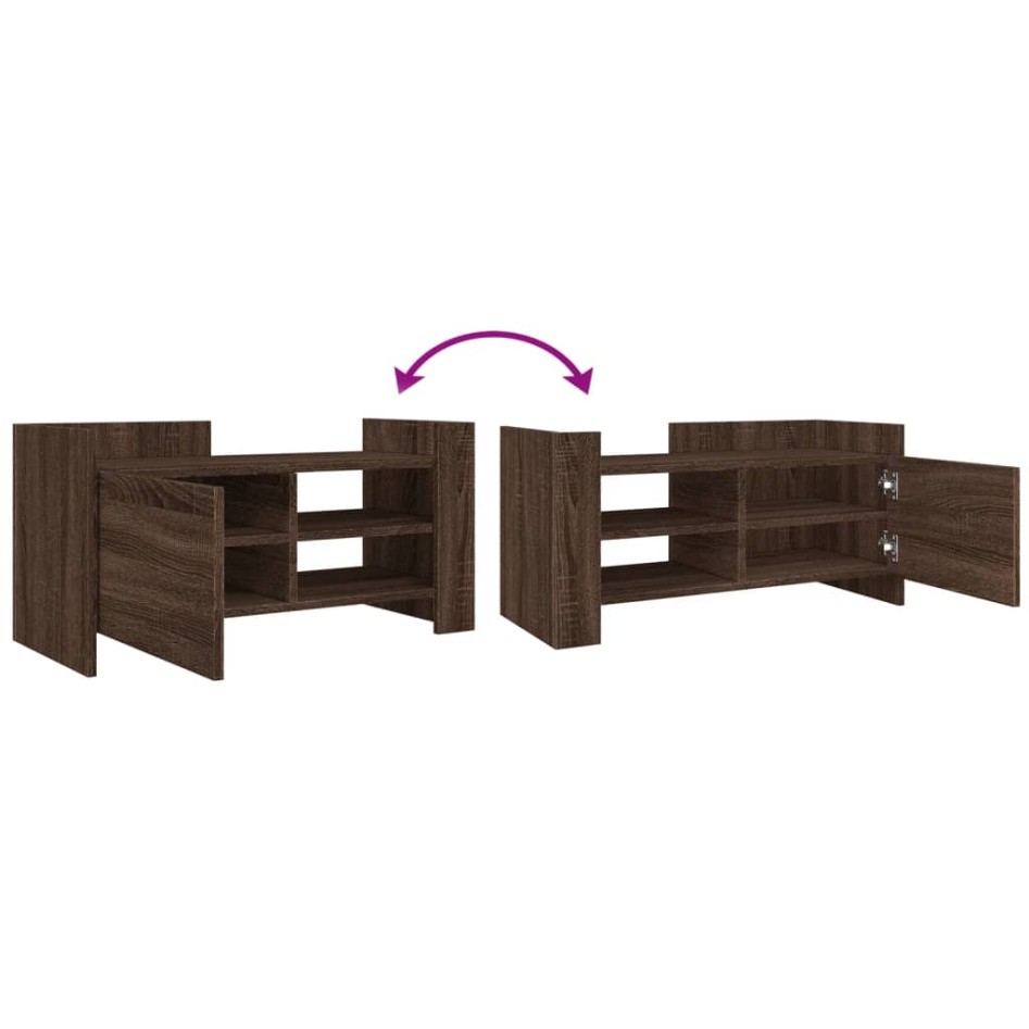 Mueble de TV madera de ingeniería marrón roble 80x35x40