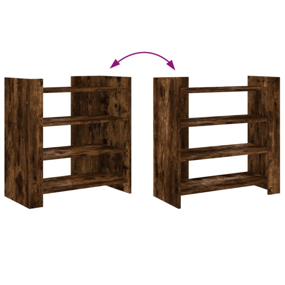 Aparador de madera de ingeniería roble ahumado 73,5x35x75