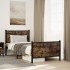 Estructura de cama sin colchón metal roble ahumado 90x200