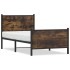 Estructura de cama sin colchón metal roble ahumado 90x200