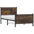 Estructura de cama sin colchón metal roble ahumado 90x200