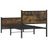 Estructura de cama sin colchón metal roble ahumado 90x200