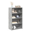 Aparador alto madera de ingeniería gris hormigón 70x41x124 cm