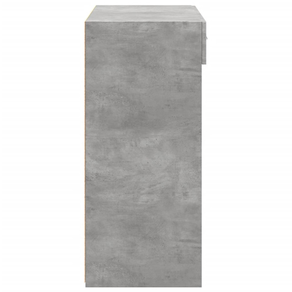 Aparador de madera contrachapada gris hormigón 80x42,5x93