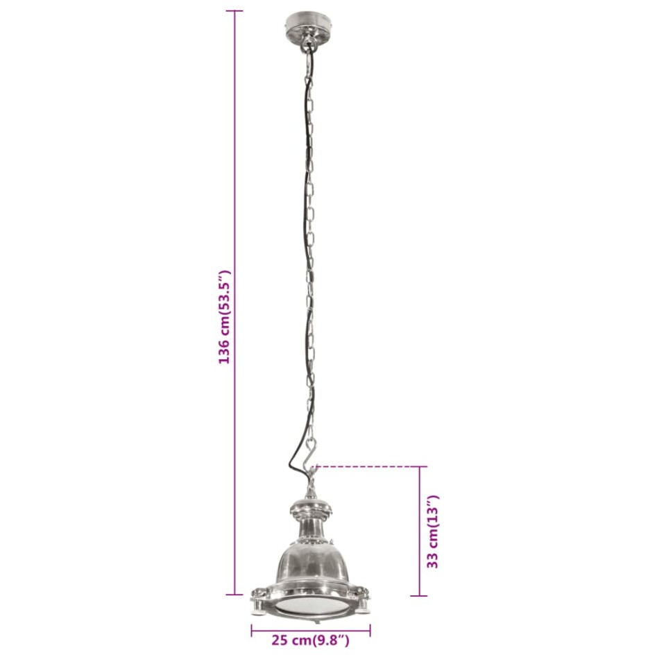 Lámpara colgante de aluminio 25x25x136
