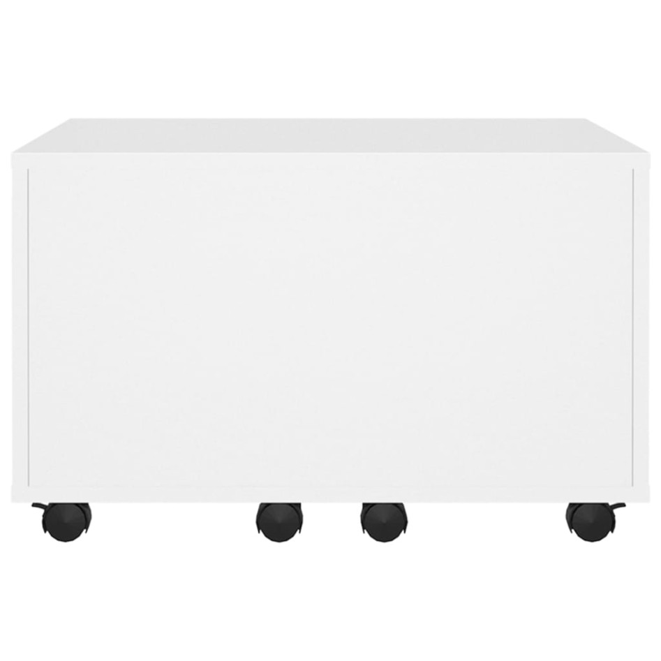 Mesa de centro madera contrachapada blanco 60x60x38