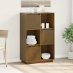 Aparador alto de madera maciza de pino marrón miel 74x35x117 cm