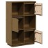 Aparador alto de madera maciza de pino marrón miel 74x35x117