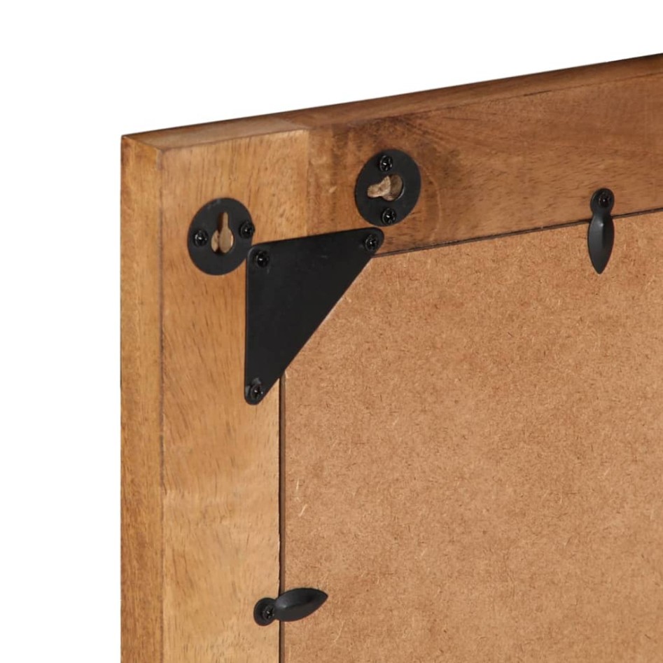 Espejo de baño madera maciza de acacia y vidrio 50x70x2,5