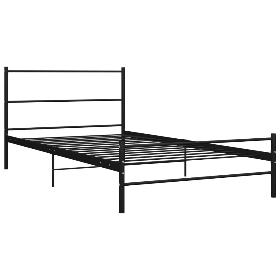 Estructura de cama sin colchón metal negro 90x200