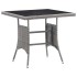 Mesa de jardín ratán sintético gris 80x80x74