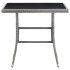 Mesa de jardín ratán sintético gris 80x80x74