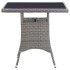Mesa de jardín ratán sintético gris 80x80x74