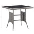Mesa de jardín ratán sintético gris 80x80x74